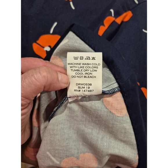 Draper James Women's Poppy Ponte A-Line Floral Motif Dress Size 6 Navy/Orange - Picture 5 of 6